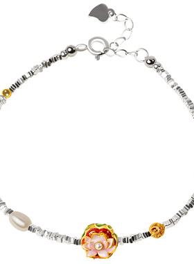 宫里上新南红玛瑙碎银手链