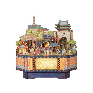 中国国家博物馆乾隆南巡图音乐盒diy拼装八音盒创意生日新年礼物