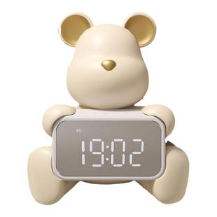 暴力熊电子时钟摆件表摆台式时间显示器客厅桌面装饰品坐立式闹钟