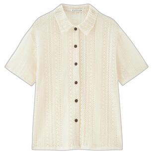 设计师款佐丹奴镂空衬衫女夏季复古日系风宽松翻领短袖18345209