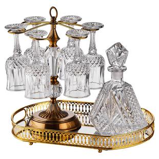 水晶玻璃红酒杯家用复古白兰地杯钻石高脚啤酒杯威士忌洋酒杯套装