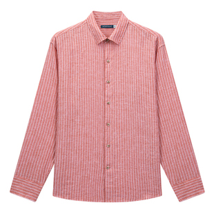 【春夏新品】十如仕男女可穿宽松100%亚麻休闲长袖衬衫外套CS10