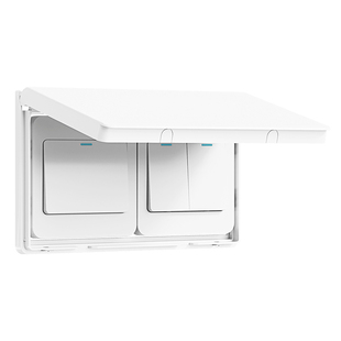 超薄双位双联86型两位防水盒插座防水罩自粘浴室卫生间开关保护盖