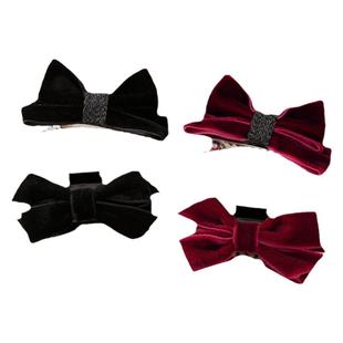 TFY王心凌同款丝绒蝴蝶结公主头小抓夹侧边夹2026新发夹头饰发卡