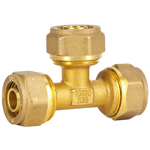 等径三通全铜加厚1216地暖管T型太阳能铝塑管卡套式2025接头配件