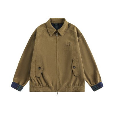 TIRED美式复古灯芯绒高级感情侣夹克廓形老钱风上衣国潮百搭外套