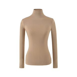 YoungGirlDay 纯欲风基础款高领紧身显瘦弹力抓绒打底长袖T恤上衣