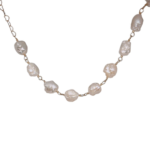 芷如初见 原创美国14k包金注金极光天然巴洛克花蕊珍珠手链毛刺珠