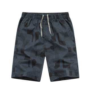 库宾森夏季中老年短裤男宽松纯棉休闲五分裤子薄款大码沙滩裤男士