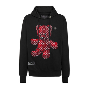 PHILIPP PLEIN 男士泰迪熊套头连帽卫衣