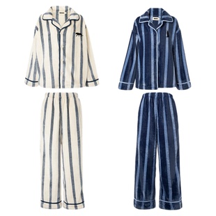 tbh野兽派家居都市野兽黑豹法兰绒家居服套装可外穿四季情侣睡衣*