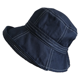 帽子女春夏日系UV遮脸防紫外线大小头围渔夫帽防晒帽遮阳帽太阳帽