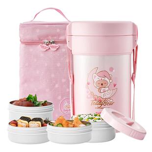 日本泰福高保温饭盒上班多层便当盒学生大容量冬季天便携保温桶女