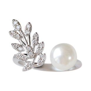 甜美小众设计感孔雀开屏戒指仿珍珠爆闪独特个性小清新指环女气质