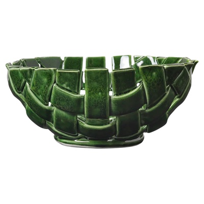 编织果盆陶瓷水果盘零食碗收纳篮