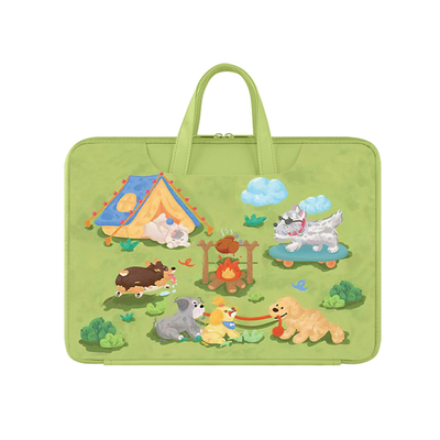 手提式防水防震涂鸦小狗电脑包