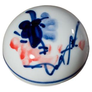 景德镇手绘陶瓷印泥盒高顶大中小仿古印泥瓷缸中国风瓷盒文房篆刻