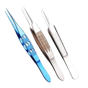 显微器械眼科镊子双眼皮拆线手术工具医用不锈钢夹直有齿平台无勾