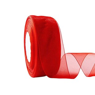 4cm雪纱带手工花diy材料伴手礼发饰蝴蝶结婚庆缎带绸带彩带丝带