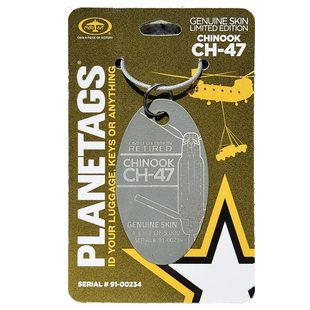 美国PLANETAGS支奴干CH47双翼运输直升机蒙皮钥匙扣行李牌文创