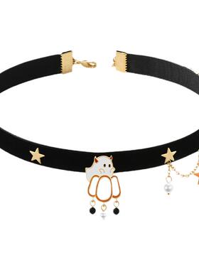 恶魔幽灵与南瓜万圣节日锁骨链