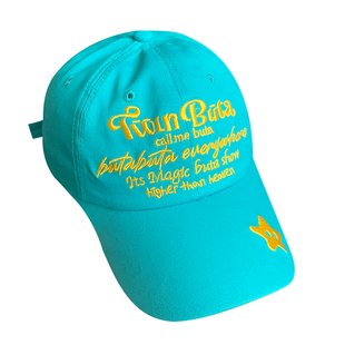 湖蓝色刺绣星星字母鸭舌帽女宽帽檐大脸显脸小大头围休闲棒球帽子