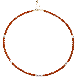 GiO珠宝 18K金Akoya海水珍珠南红玛瑙项链女颈链小珍珠手链新中式