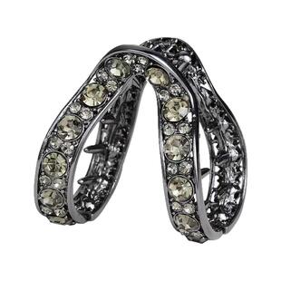 v型抓夹网红爆款高级感水钻半扎发夹女后脑勺头饰马尾丸子头抓夹