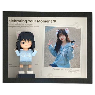 方仔照相馆相框照片定制人像积木摆件情侣生日diy手办礼物送女友