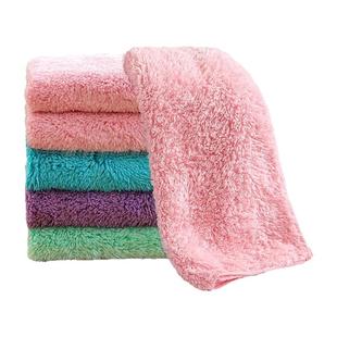 厨房抹布加厚吸水洗碗巾基本不掉毛不沾油家用擦桌子刷碗神器麻布