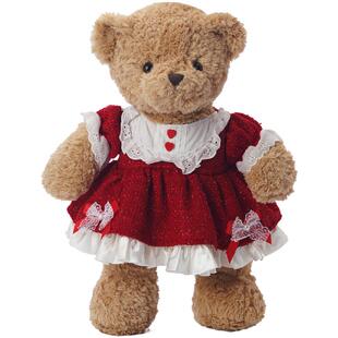 毛绒玩具泰迪熊公仔洛丽塔红裙小熊玩偶娃娃抱枕2026情人节礼物女