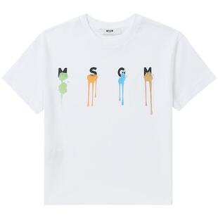 IT MSGM童装短袖T恤新品可爱活泼彩色滴落效果印花半袖029547XK