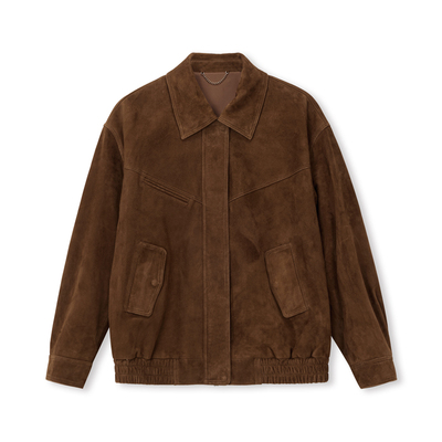 PRE PREWORKS美拉德复古100%羊皮反绒复古麂皮绒翻领夹克外套