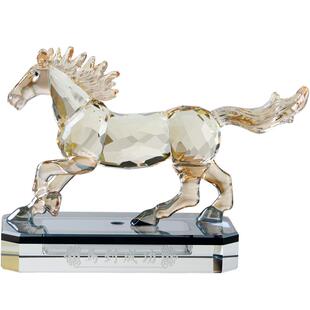 水晶生肖马汽车摆件中控台装饰高档车载香水2026新款车内饰品摆件