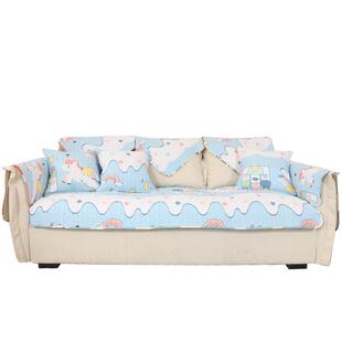 北欧全棉沙发垫布艺四季通用防滑坐垫简约现代沙发套罩巾盖布定制