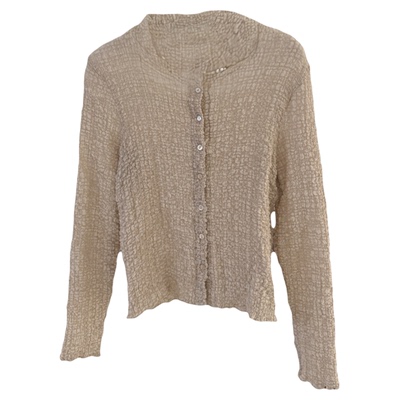 OUNCE木耳边开衫26春新款韩国温柔纯色圆领单排扣褶皱长袖外套女