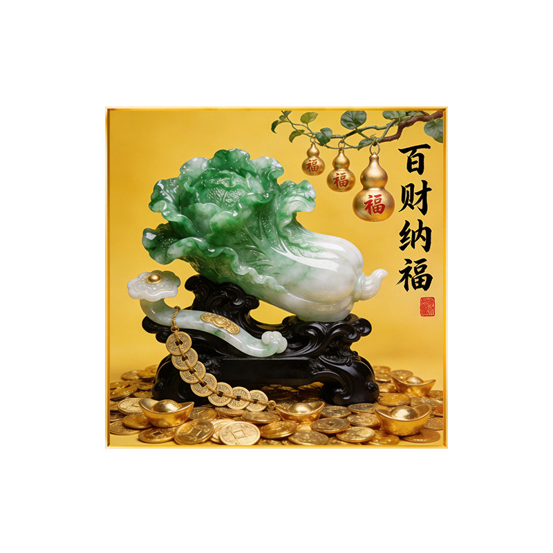 中式百财纳福十字绣全绣2026新款百财聚福福满堂小尺寸手工绣满绣