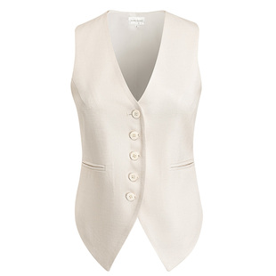 DUIWEI 「See a gentlewoman醋酸仿麻微光修身西装马甲夏无袖上衣