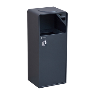 ECCK酒店不锈钢商用垃圾桶商场电梯口立式带烟灰缸户外分类果皮箱