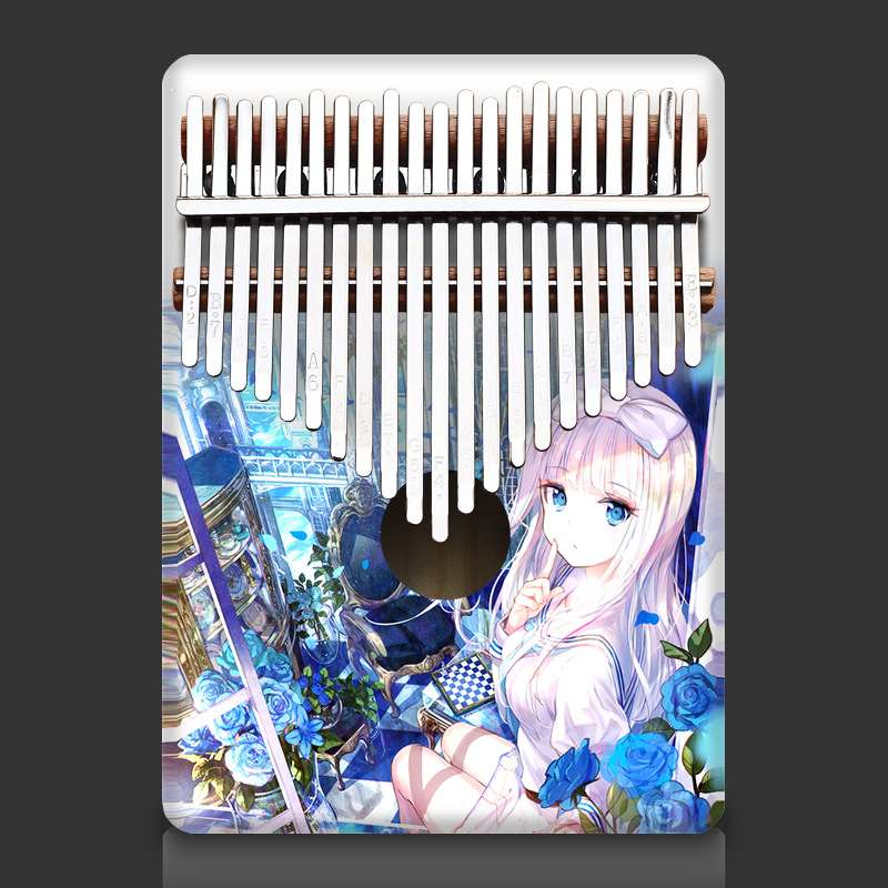 21音彩色拇指琴卡钢琴初学者便携式琴手乐器kalimba林琴拨手指巴