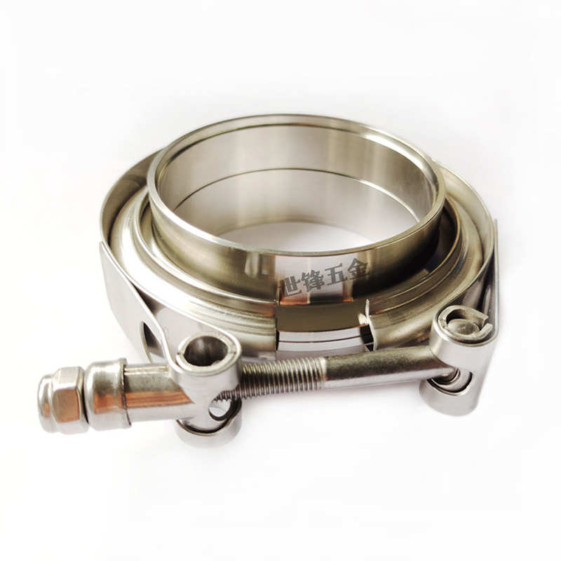 排气管卡箍304不锈钢法兰子母接头V型抱箍消声器喉箍管夹卡扣现货