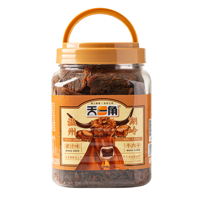 天一角牛肉干320g温州牛肉片五香爽辣蜜汁牛肉解馋充饥饱腹零食