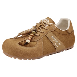 Dickies德训鞋女加绒2025秋冬新款女鞋平底鞋休闲鞋复古保暖鞋女