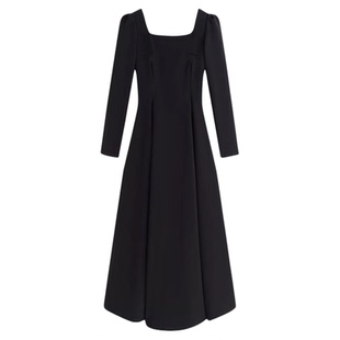 秋冬季粉色连衣裙女长款法式春秋伴娘服晚礼服2025新款轻奢高级感