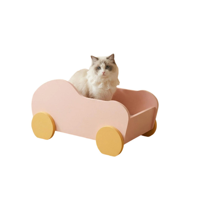 粉色猫木制猫窝四季耐抓防磨