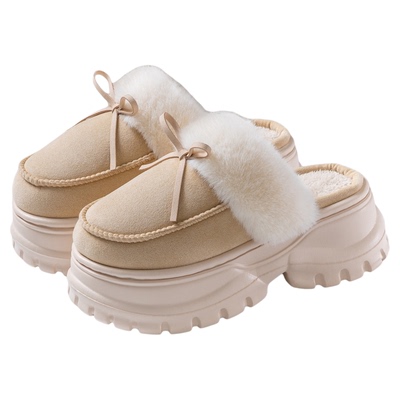 厚底增高棉拖鞋女款秋冬季居家