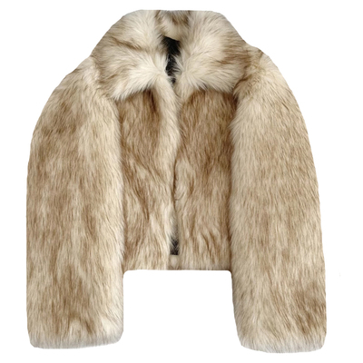 超好看，辣妹皮草白色毛毛外套女