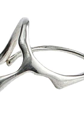 品牌泪痕流淌中戒关节银戒指潮