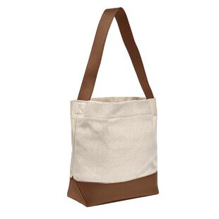 【露思同款】BeauToday斜挎帆布包通勤女大容量单肩托特包包撞色