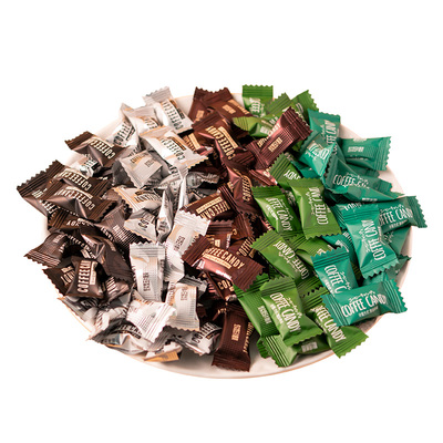 糖田米田正品咖啡糖咀嚼压缩黑咖啡豆醇香可嚼网红糖咀嚼年货喜糖